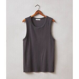 American Giant Tank Top Mens XL Gray Rib Tee Shirt Fitted Workout Cotton USA NEW